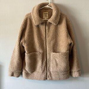 Garage Faux Fur Zip Up Sherpa Teddy Coat